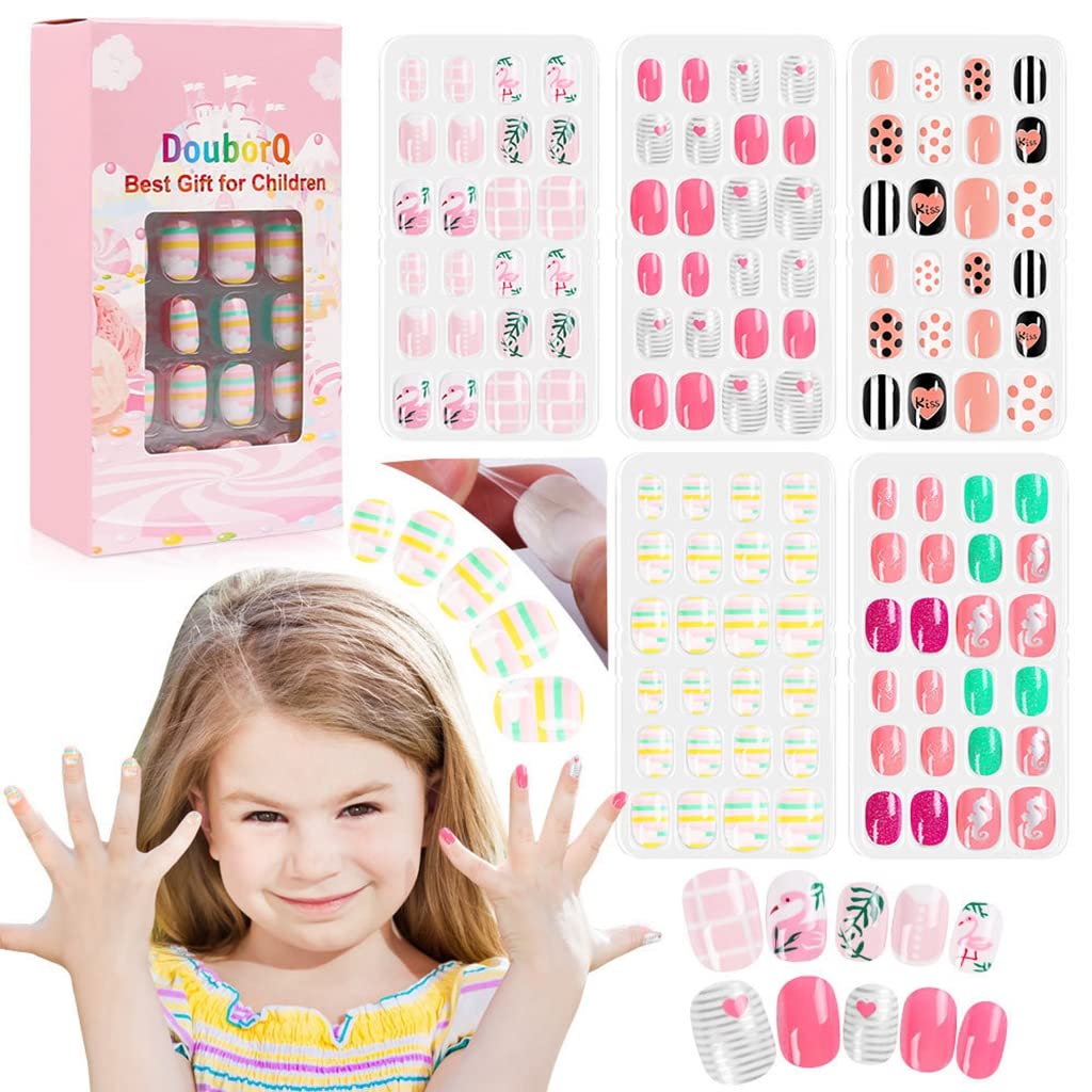 MAYCREATE 120pcs Kids Press on Nails Children Acrylic Fake Nails, Lovely Press on French Fake Nails for Girls Kids Christmas Gift Nail Design Decoration MAYCREATE 120pcs Kids Press on Nails Children Acrylic Fake Nails, Lovely Press on French Fake Nails for Girls Kids Christmas Gift Nail Design Decoration